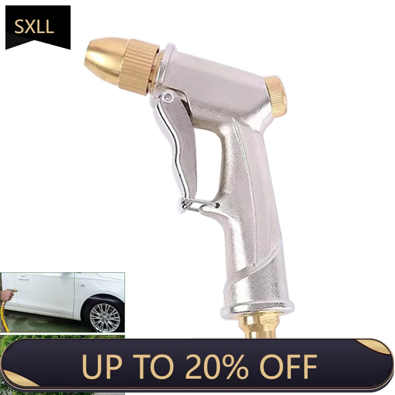 

SXLL High Pressure Metal Brass Nozzle Spray Gun for Garden Hose Pipe Lawn Car Wash Sprinkler Car Cleaning Tool