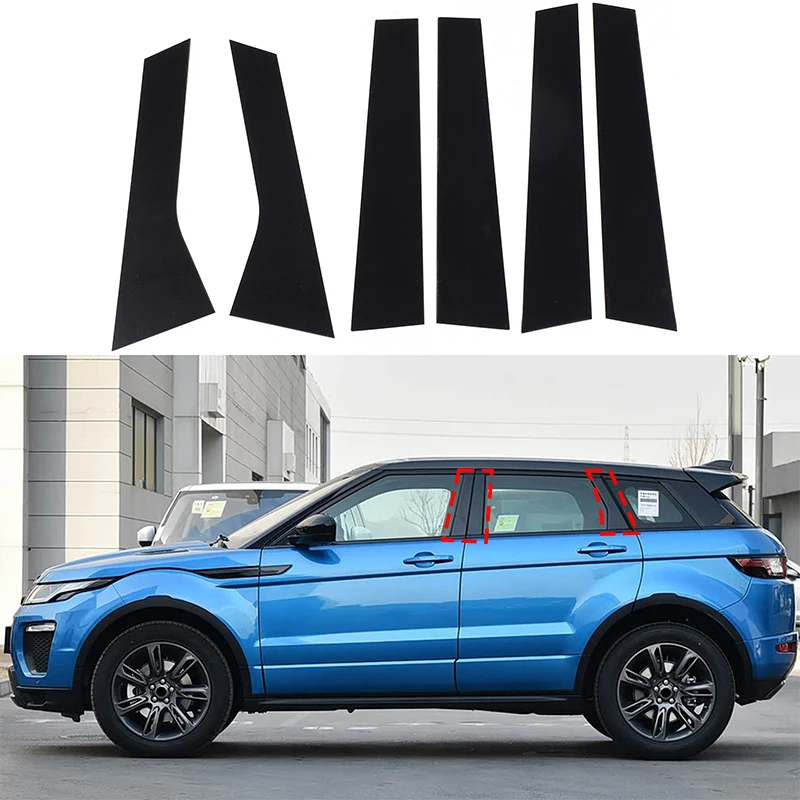 Window Center Pillar Decal PC Car B-Pillar Trim Sticker Door Pillar Decorative For Land Rover Range Rover Evoque L538 2012-2018