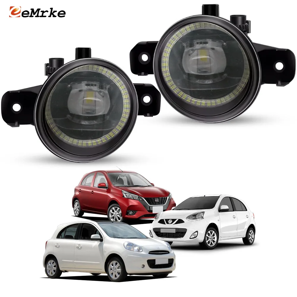 

Led Fog Lights For Nissan Micra March MK4 K13 2010-2017 / March Latam 2021 2022 2023 2024 Angel Eye DRL Lamp 30W Car Accessories