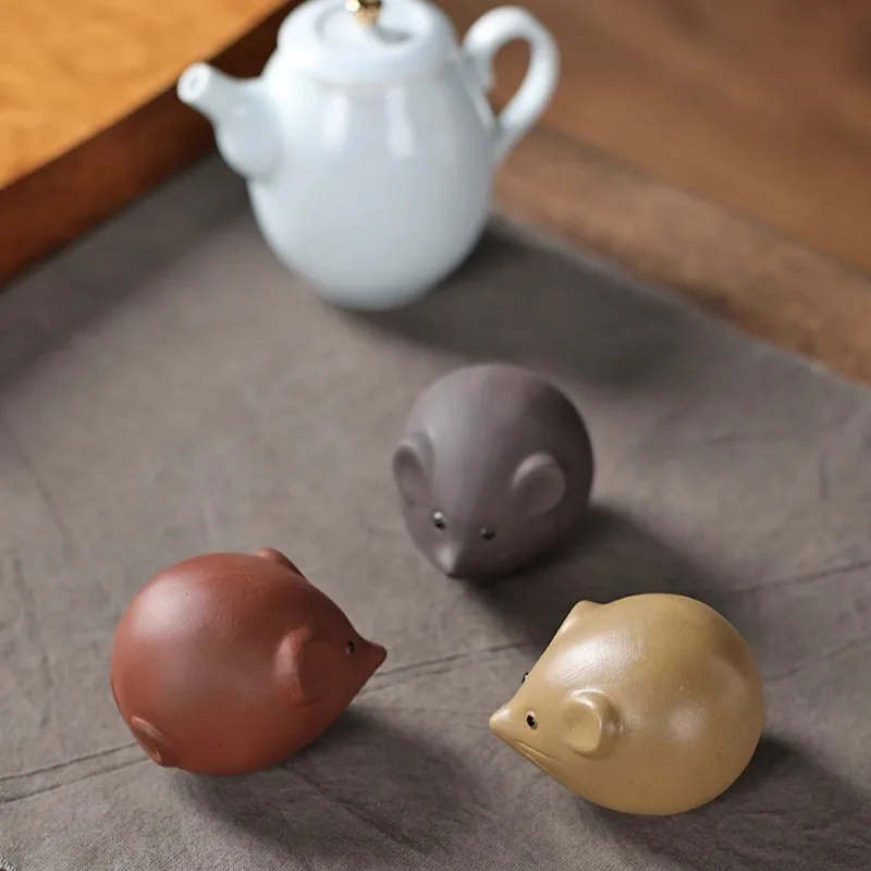 Yixing Purple Clay Tea Pet ,Mouse Tea Play,Gongfu Tea Accessories, Handmade Chinese Tea Sets, Zen,Statue,Home Decoration