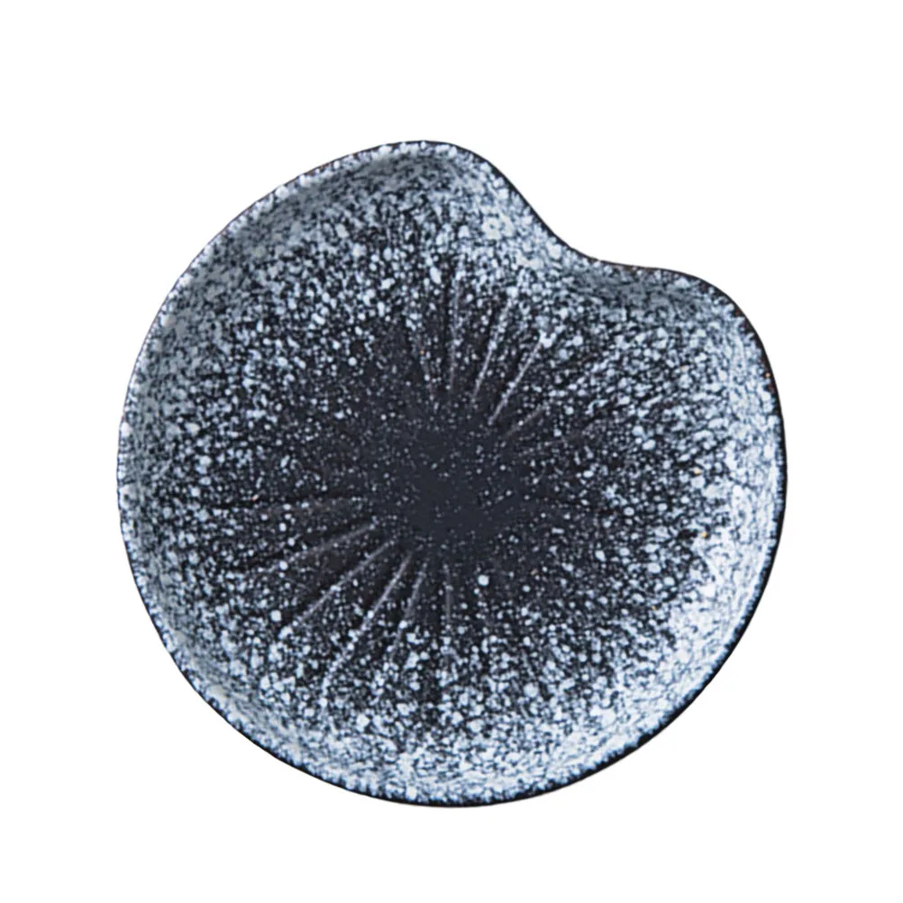 

Ceramic Snack Plate Dark Blue 5 Inch Lotus Leaf Pattern Serving Tray Fruit Bread Dish Elegant Tableware for Birthday Party