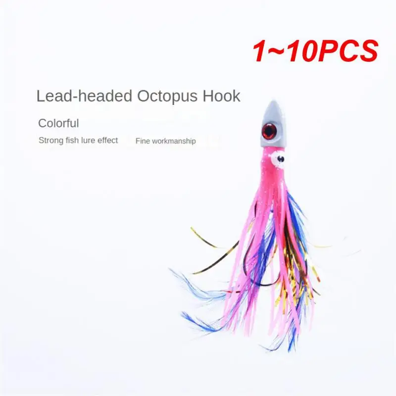 

1~10PCS 13cm/18g Realistic Boat Fishing Lure Octopus Shape Reusable Fishing Bait Portable Crank Hook Fishing Lure