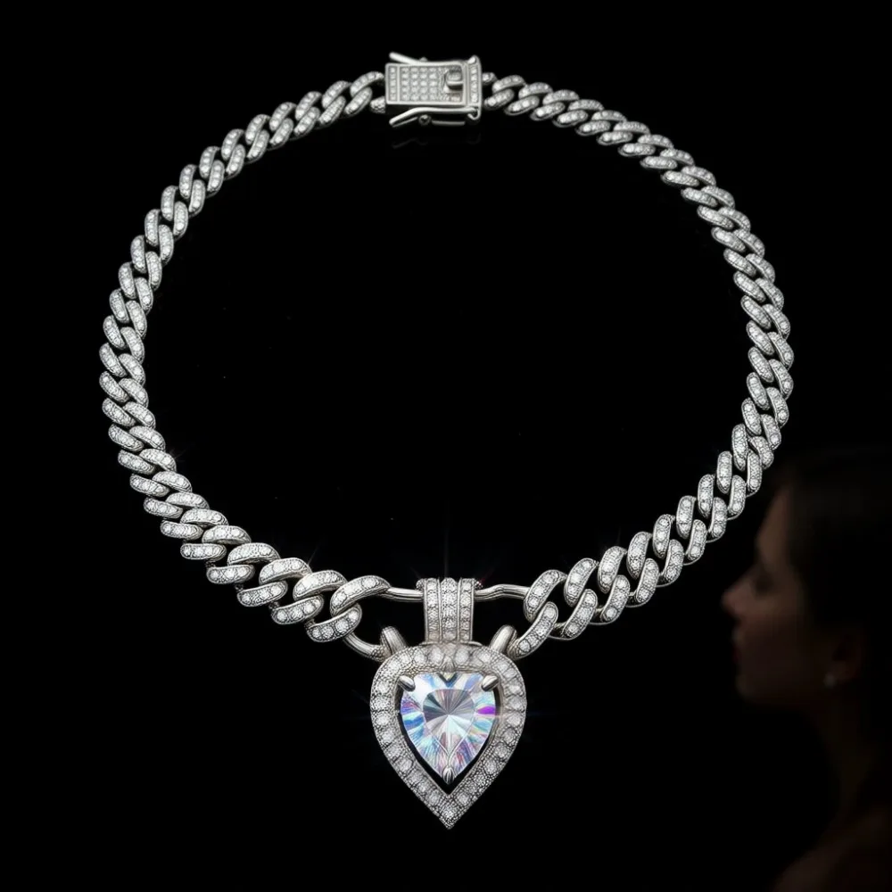 

Бриллиантовая цепочка Miami Cuban Link 8 мм 13 мм, инкрустированная бриллиантами, в стиле хип-хоп, подарок для мужчин и женщин