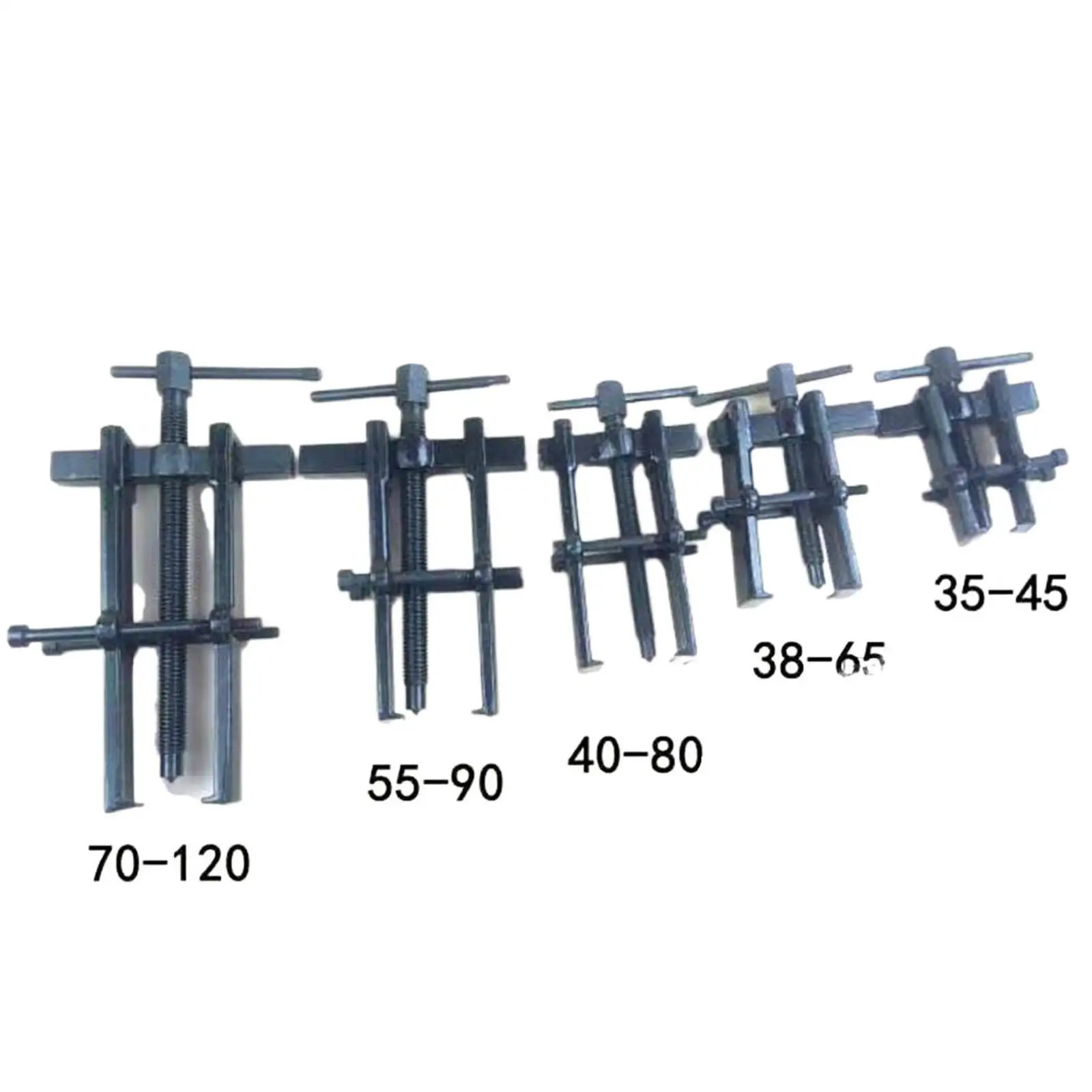 Operate Width*Length 35x45 38x65 40x80 55x90 70x120mm 2 Jaws Black Coated Gear Armature Bearing Puller Forging Extractor Remover