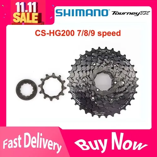 Shimano TOURNEY TX HG200 CS 7 piñón de Cassette de 8 velocidades CS-HG200 7s 8S 9S 8v 7v 9v 12-28T 12-32T cadenas de bicicleta de montaña MTB 32T 28T
