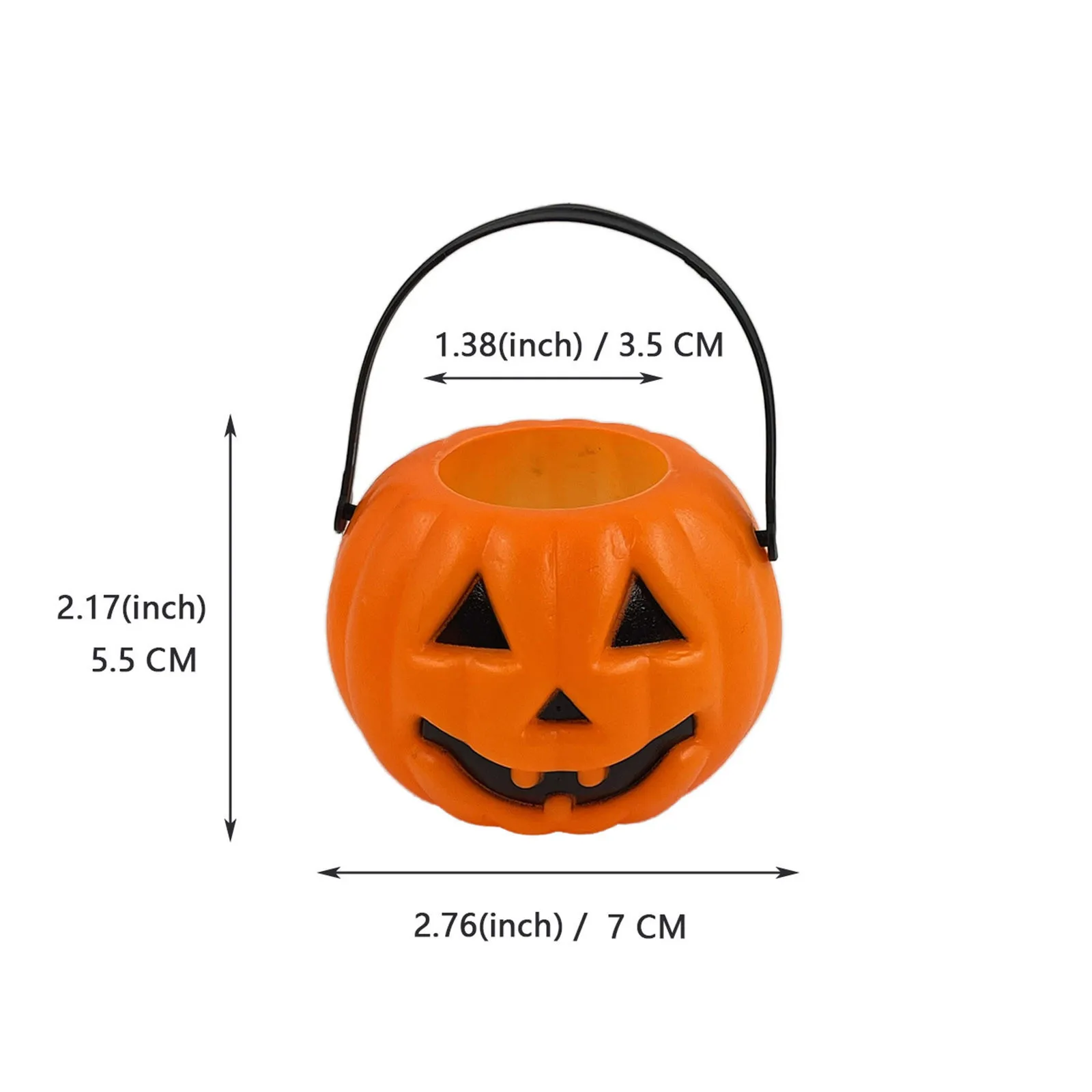 2szt Halloween Candy Bucket Pumpkin Bucket Portable Basket Kids Favor Trick Or Treat Bucket Halloween Party Decoration Supplies