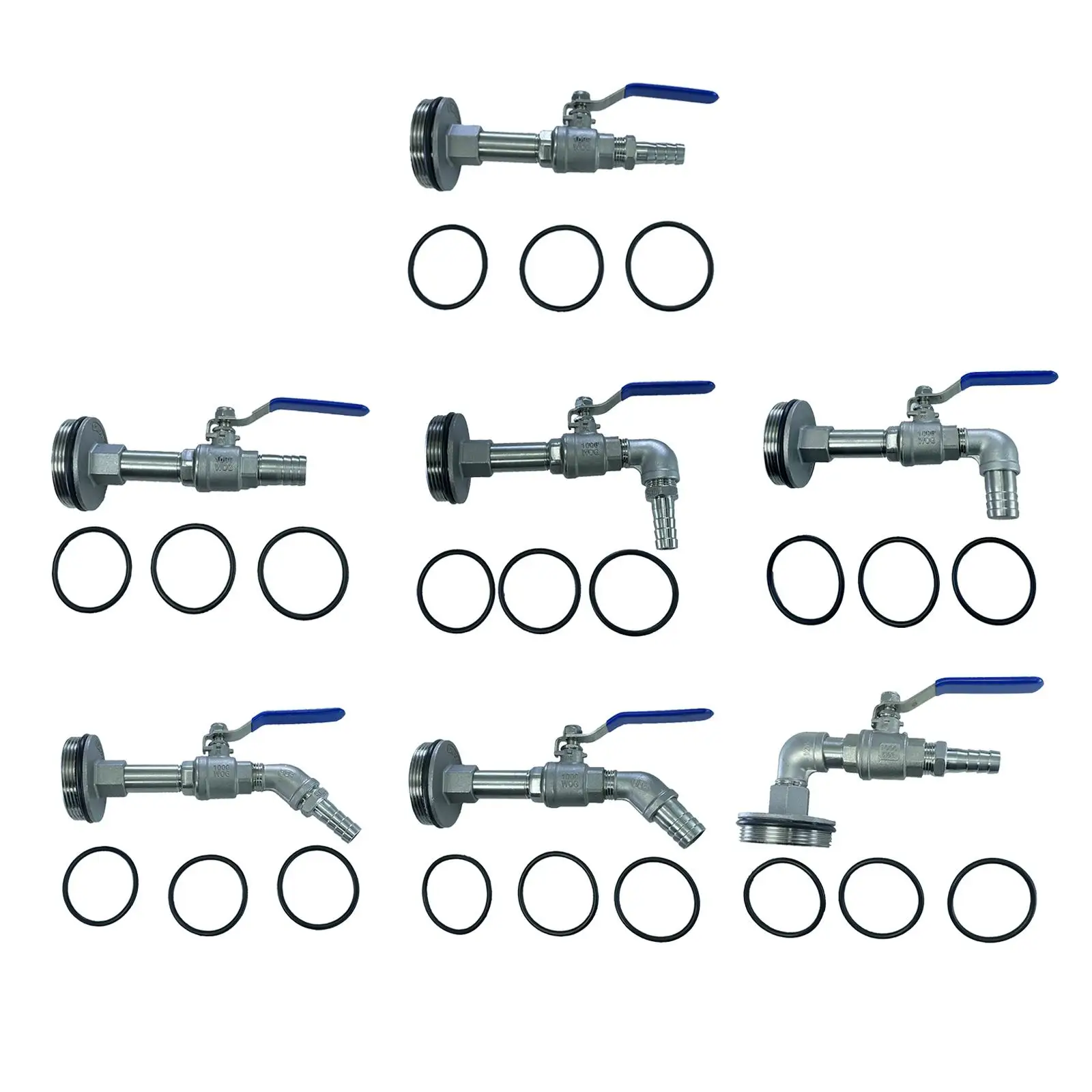 

G2" Ball Valve Durable Adjustable Install Angle Tank Tap Adapter for 50 Gallon