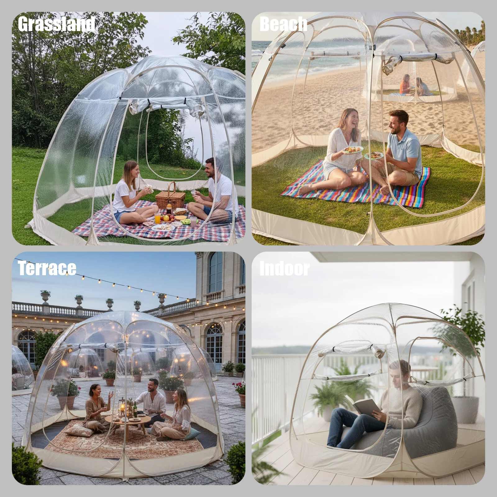 

Large Quick-Set Bubble Tent Portable Outdoor Igloo Extreme Cold Resistant Winter Shelter for Camping And Backyard Use