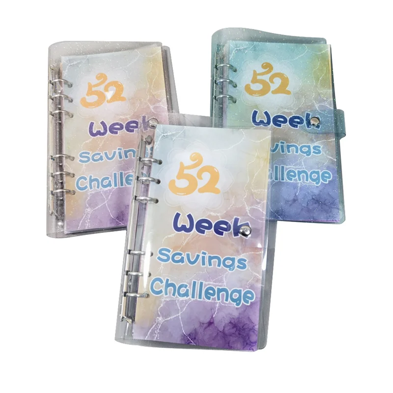 AED5-3PCS 52-weekse besparingsuitdaging, budgetboek met geldenveloppen, geldorganisator voor contant geld, budgetboekplanner