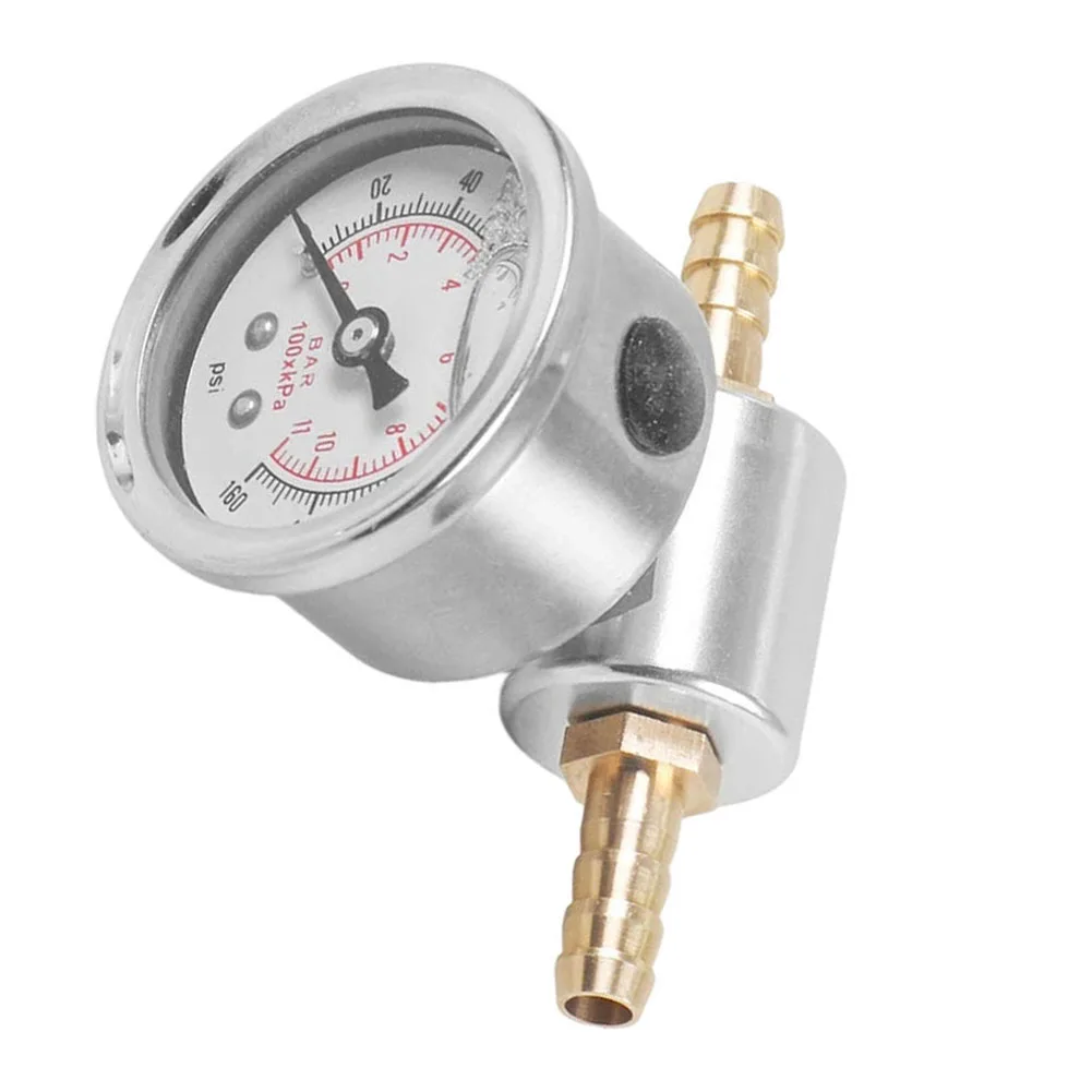 

1/8 NPT 0-160 PSI Fuel Pressure Gauge Filled Polished Case Adaptor Kit For Honda For Acura For Mitsubishi Car Racing Tool