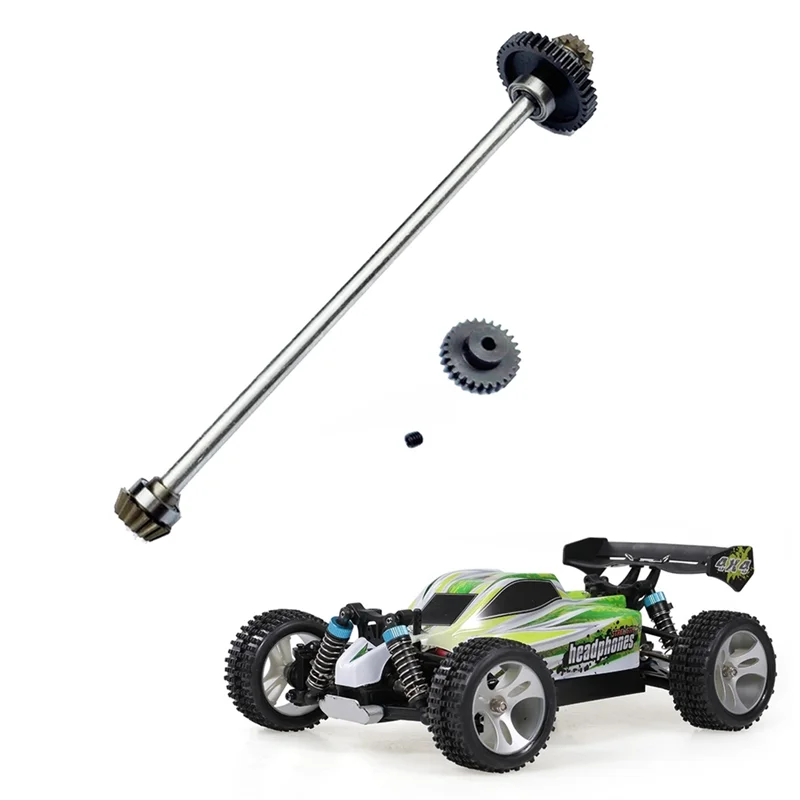Metal Center Drive Shaft and Reduction Gear 27T Motor Gear for Wltoys A959-B A969-B A979-B 1/18 RC Car Upgrade Parts