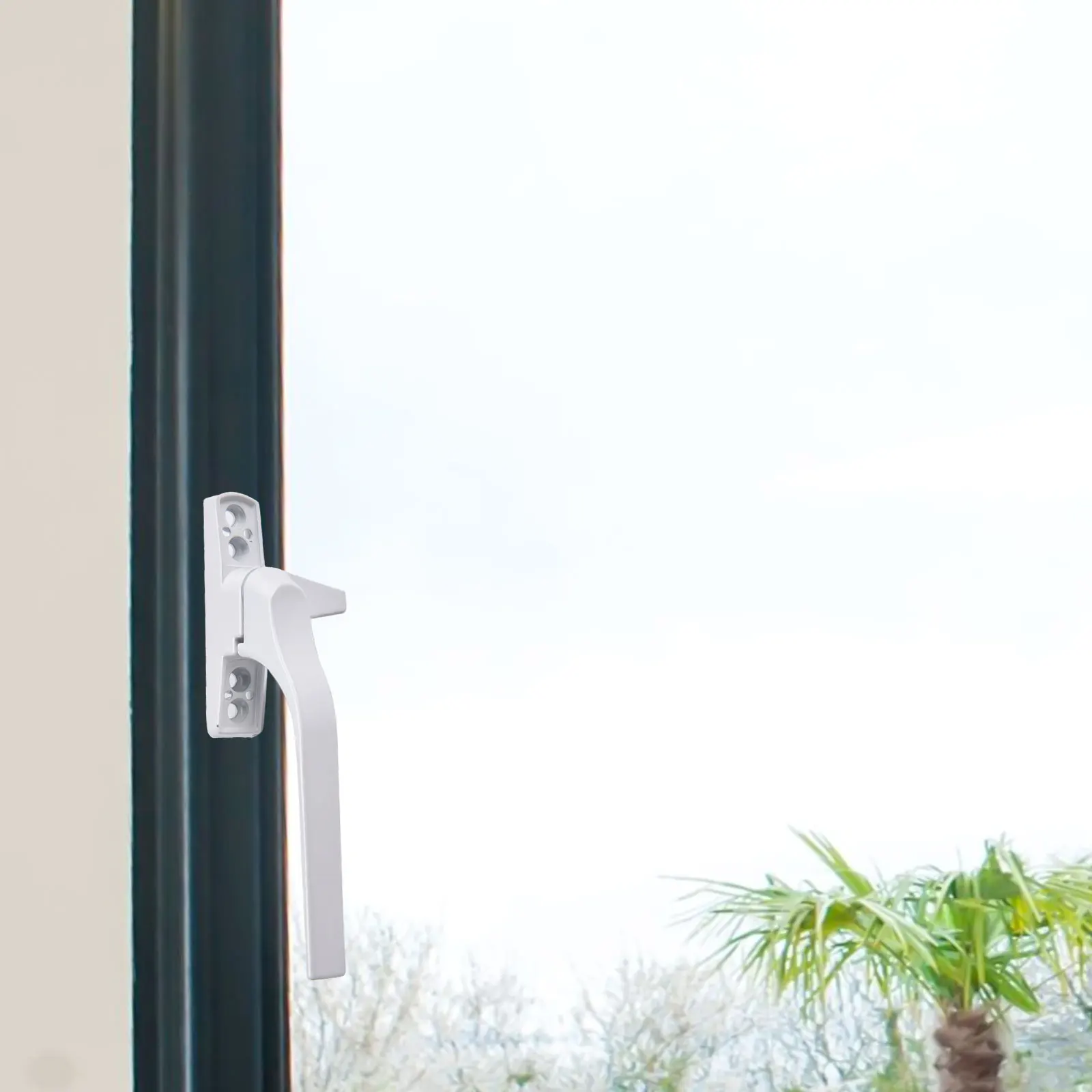 창 핸들 잠금 래치 왼쪽 오른손 알루미늄 합금 잠금 장치가있는 창용 외부 플랫 핸들 흰색 안전 하드웨어
