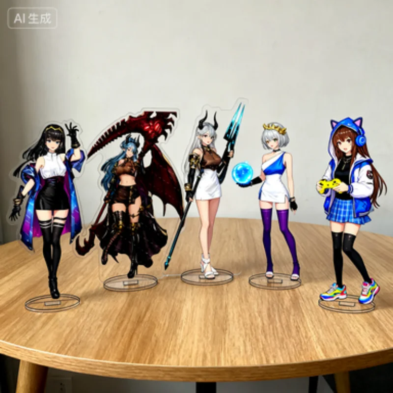 Polvo marrón HDAcrílico soporte de pie Personaje de anime lindo soporte sig, se puede colocar en la escritorio Dar como regalo para un amigo