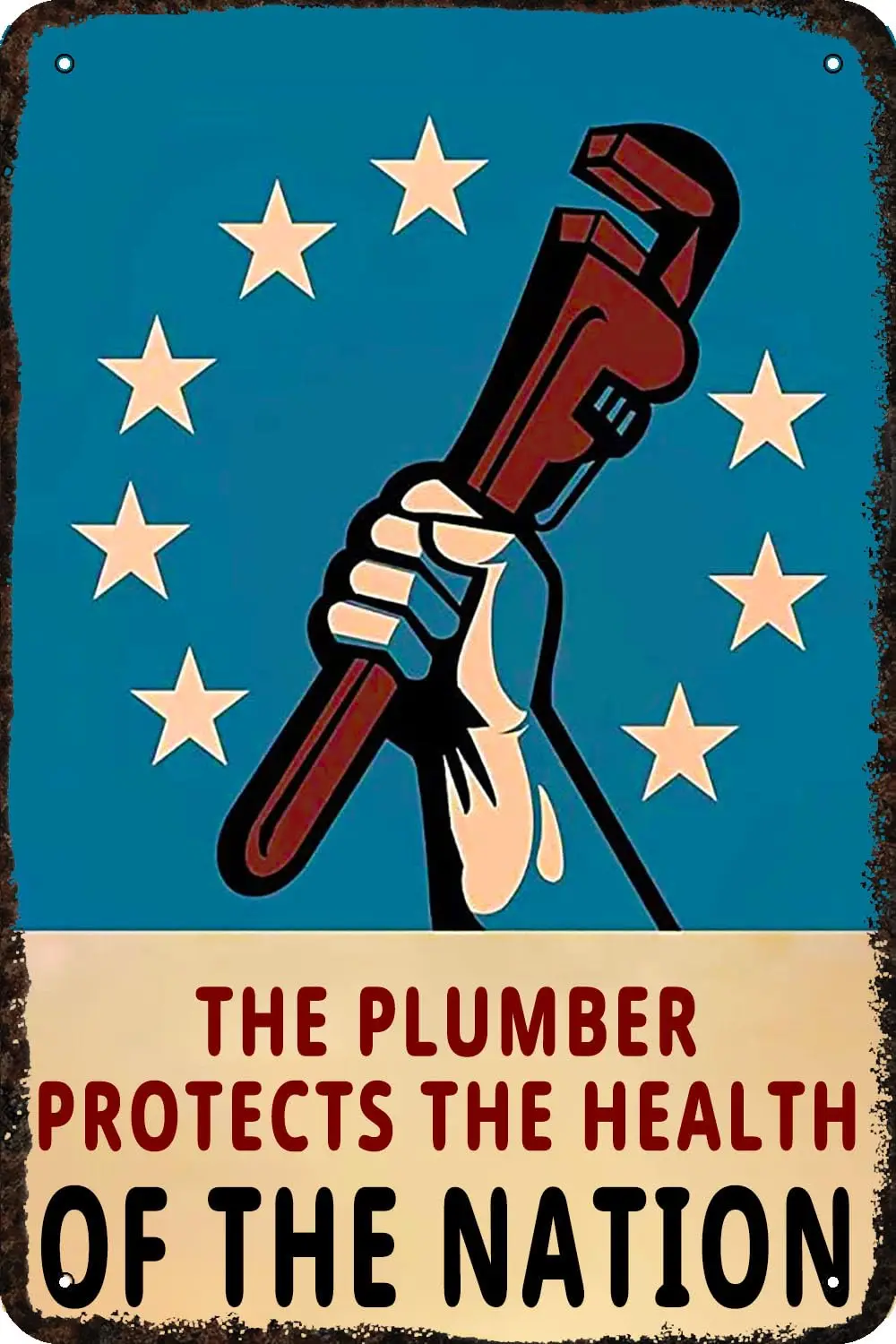 

Metal Signs The Plumber Protects The Health of The Nation Vintage Tin Sign Funny Wall Decorations for Home Man Cave Bedroom Bar