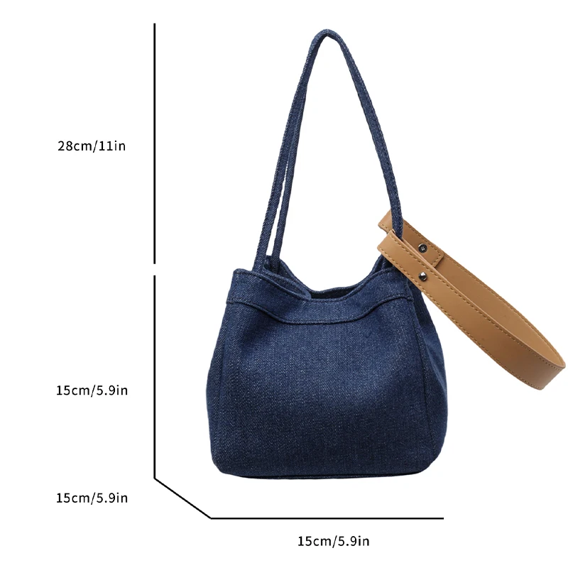 Fashionable and popular, niche denim bag for women in 2024, new popular and versatile crossbody bag, popular portable bucket bag