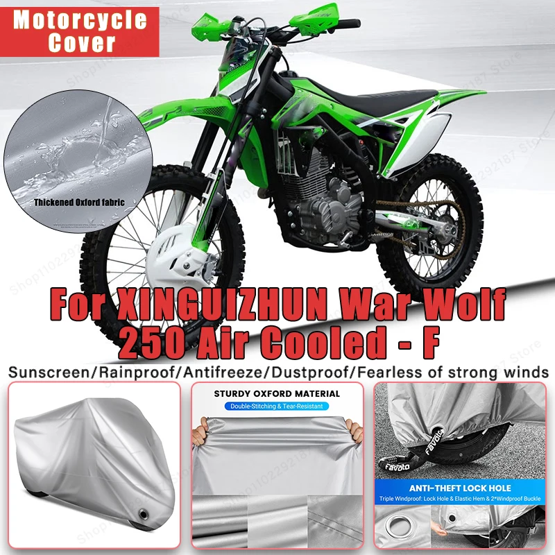 

For XINGUIZHUN War Wolf 250 Air Cooled - F No Ear Motorcycle Cover -Outdoor Full Body Protection Waterproof Dustproof Sunscreen