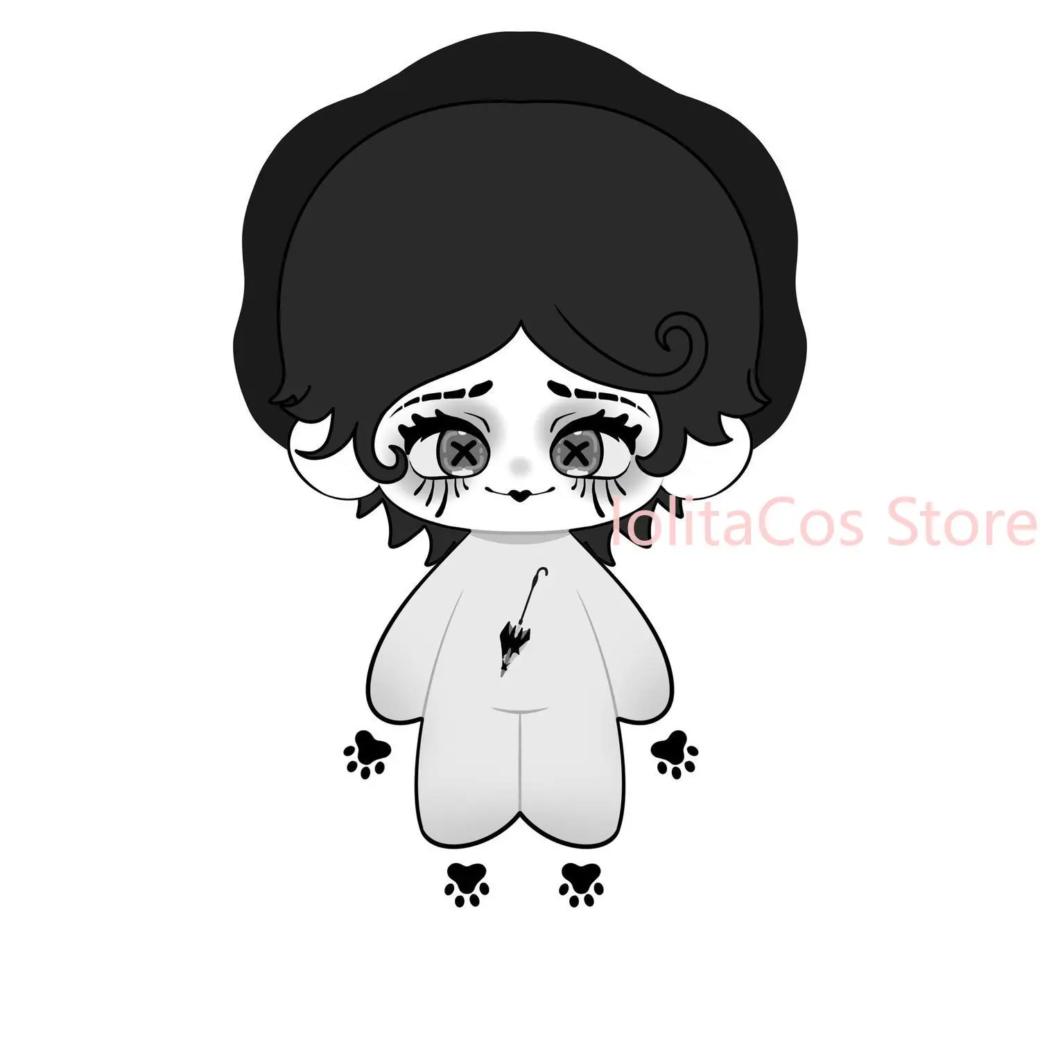 Peluche de 20 cm Identity V Cléo De Cru, Artiste Mime, avec squelette, jouet de cosplay, mascotte, cadeau d'anniversaire