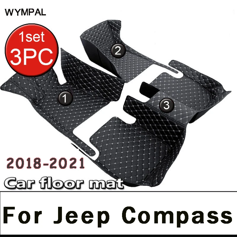 

Car Floor Mats For Jeep Compass 2018 2019 2020 2021 Luxury Leather Men Women Car Mats Full Coverage