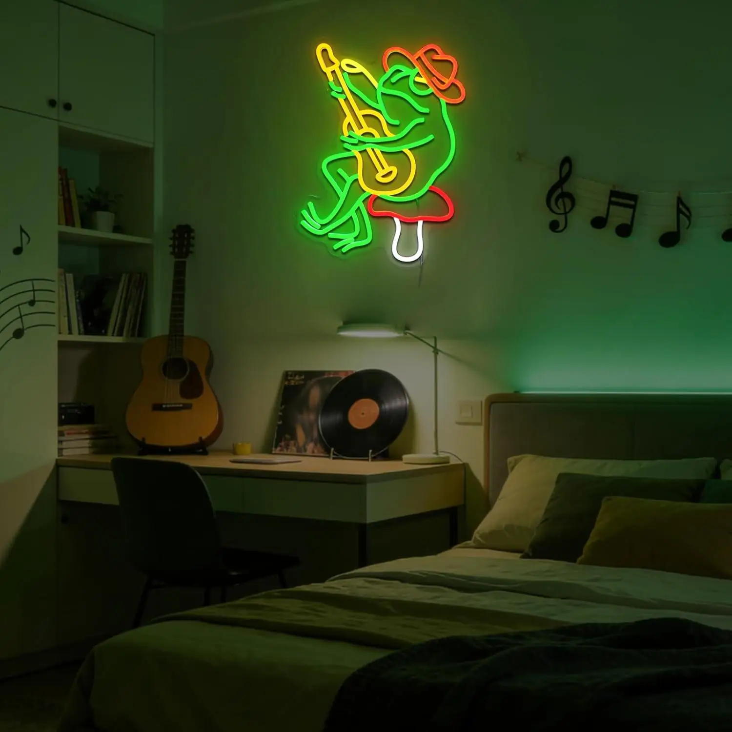Cowboy Frog Neon Sign Dimmable LED Light for Bedroom Game Room Man Cave Live Music Concert Beer Bar Club Studio Party Wall Decor