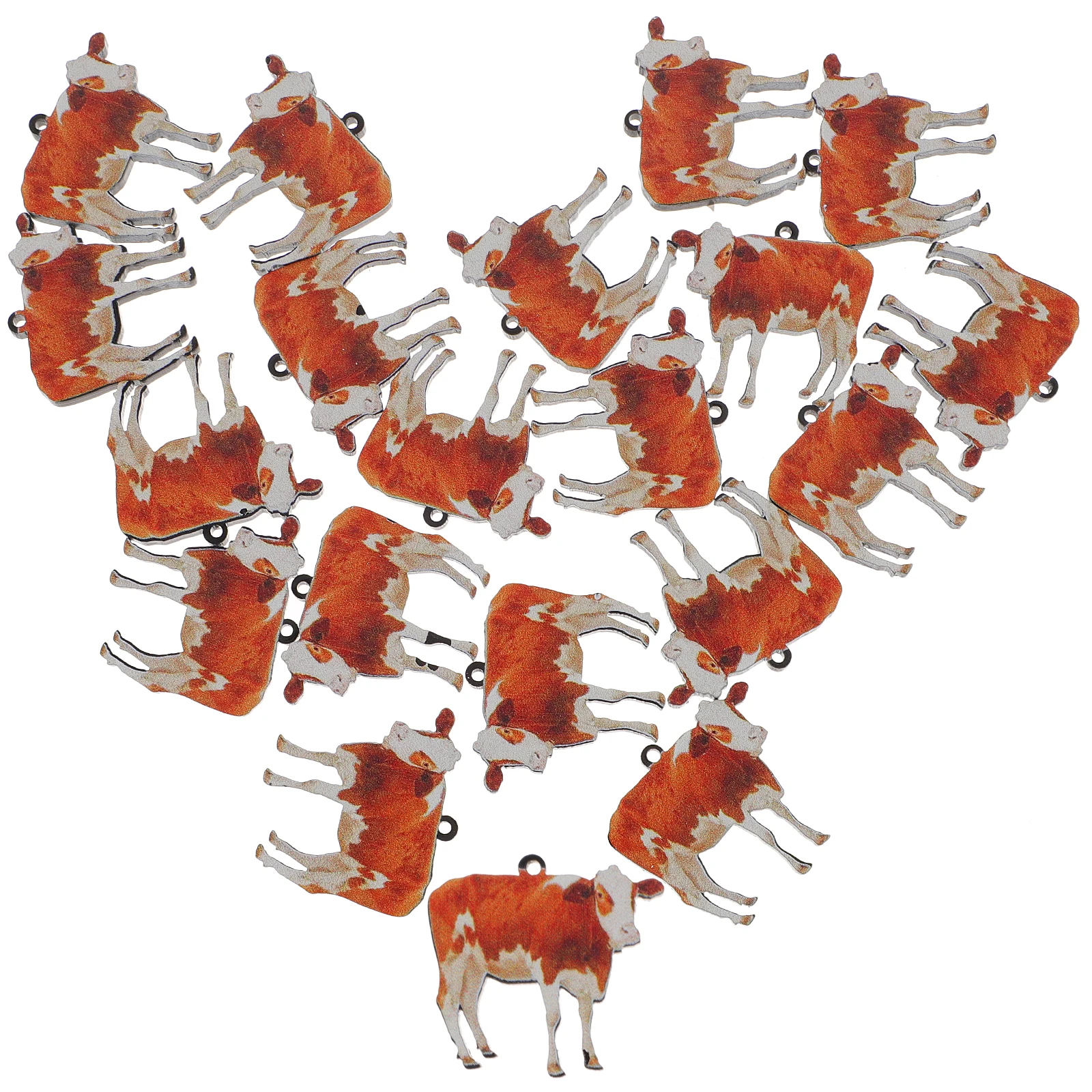 

20 Pcs Acrylic Cow Pendants Animal Charms for Jewelry Making Cute DIY Beads Bracelets Earrings Accessories Craft Supplies