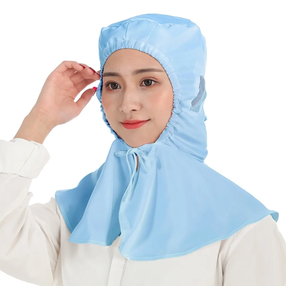 

Новая защита шеи, пылезащитная шапка-шаль, антистатическая защитная однотонная пылезащитная кепка, дышащая рабочая шапка для женщин и мужчин