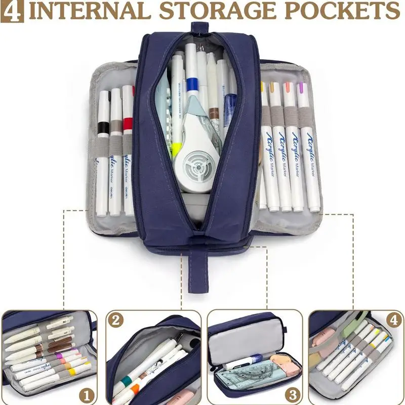 Bleistift beutel Leinwand tragbare Bleistift beutel Organizer mit Reiß verschluss ästhetische Stift beutel Briefpapier Aufbewahrung tasche für Stifte Stifte