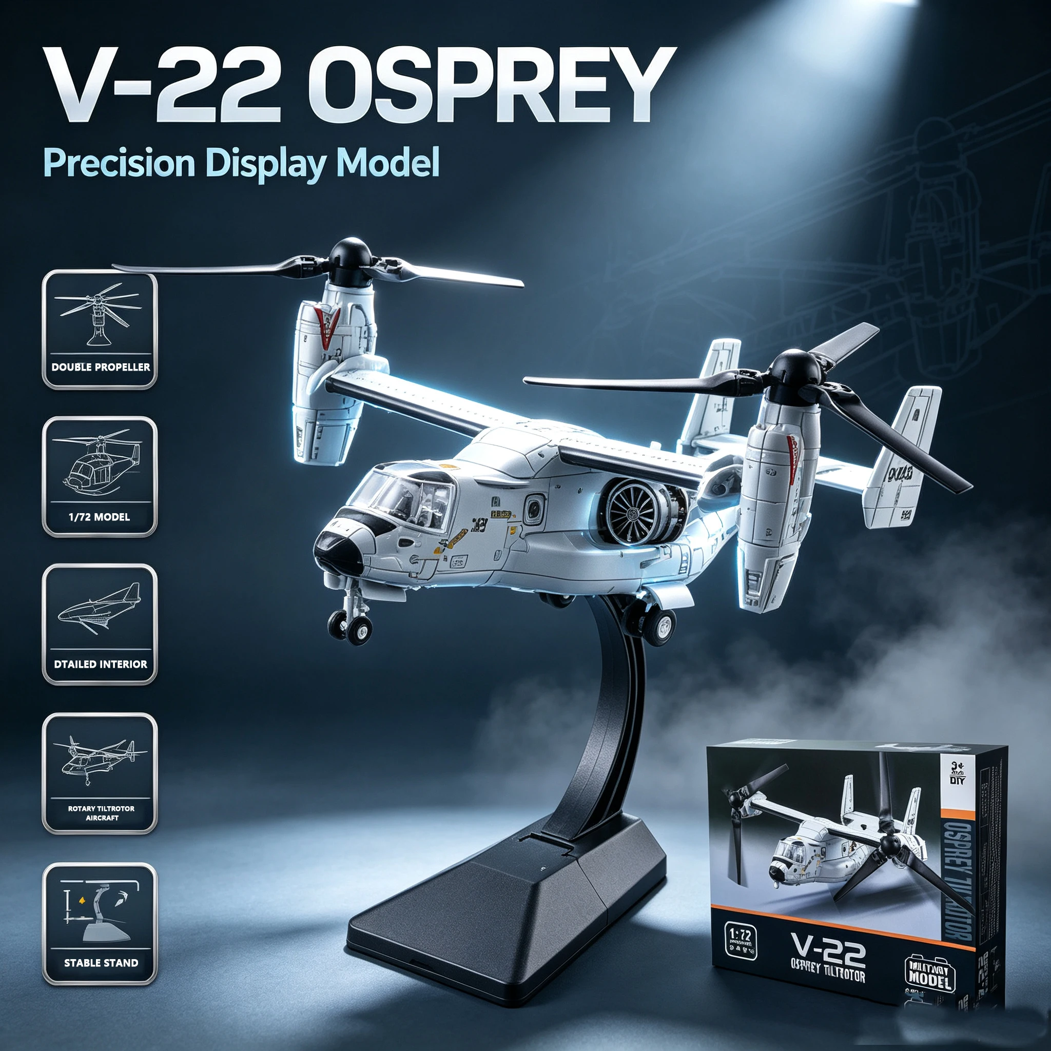 Jjrc Drone X12 - 1:72 V22 Osprey Military Tiltrotor Airplane