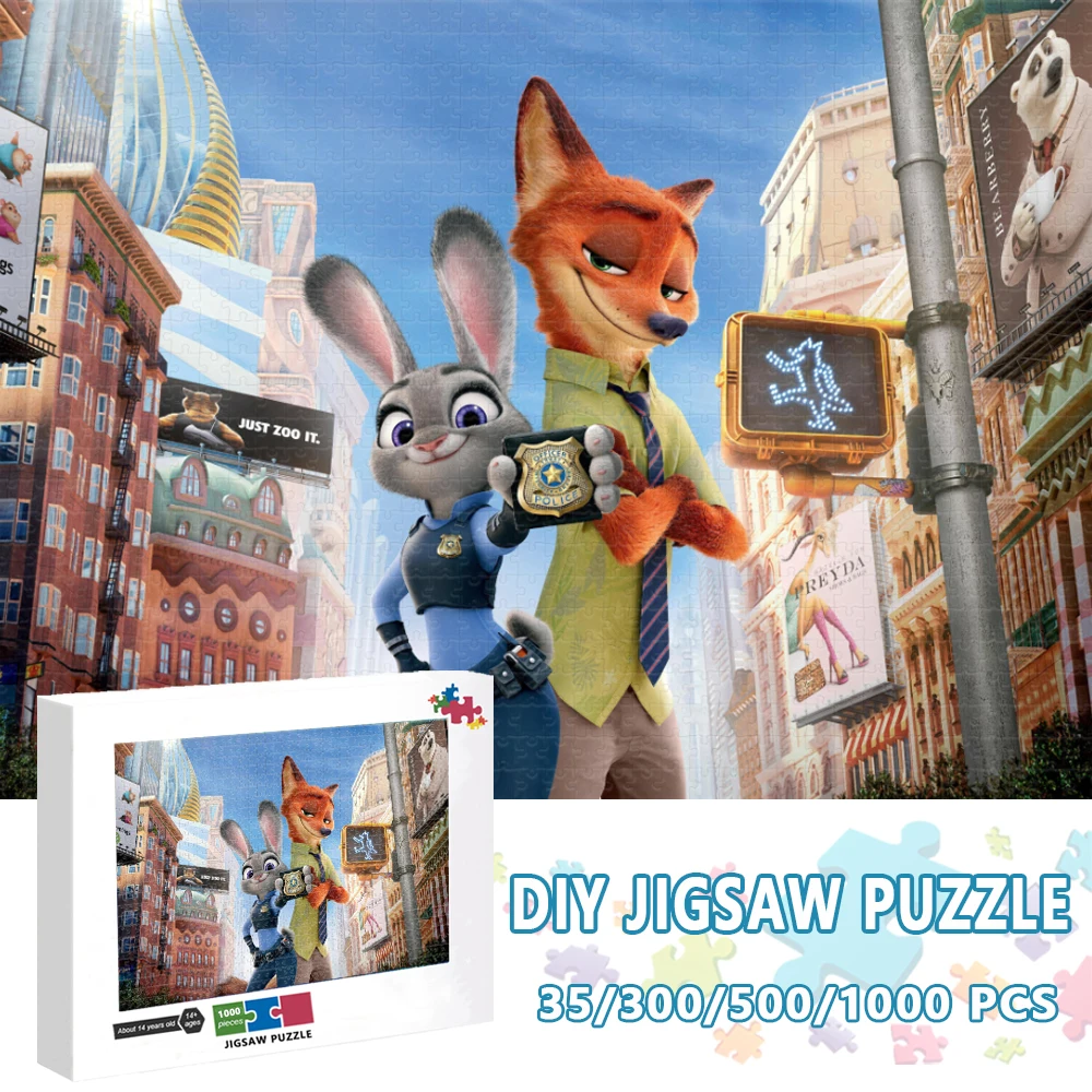 

Пазлы Disney Zootopia для взрослых, 1000 шт., деревянные искусственные головоломки, сделай сам, детский подарок