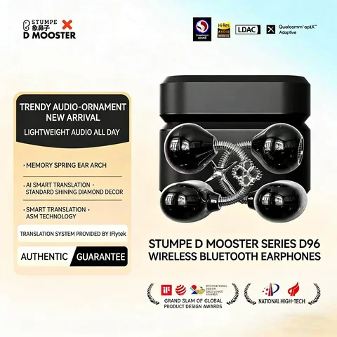 2026 Dmooster D96 Wireless Clips On Ear buds AI Translation Bluetooth6.0 Headphones earrings Fashion Accessory Gift for Women