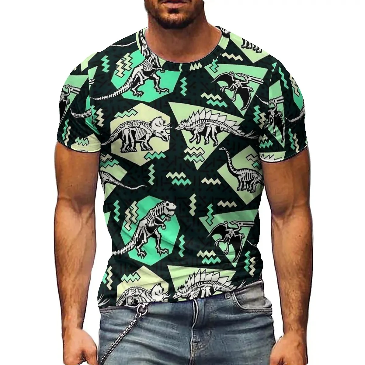 

Men's 3D Printed Short Sleeve T-Shirt - Winter Loungewear Outdoor Pattern, 3D Men's Top