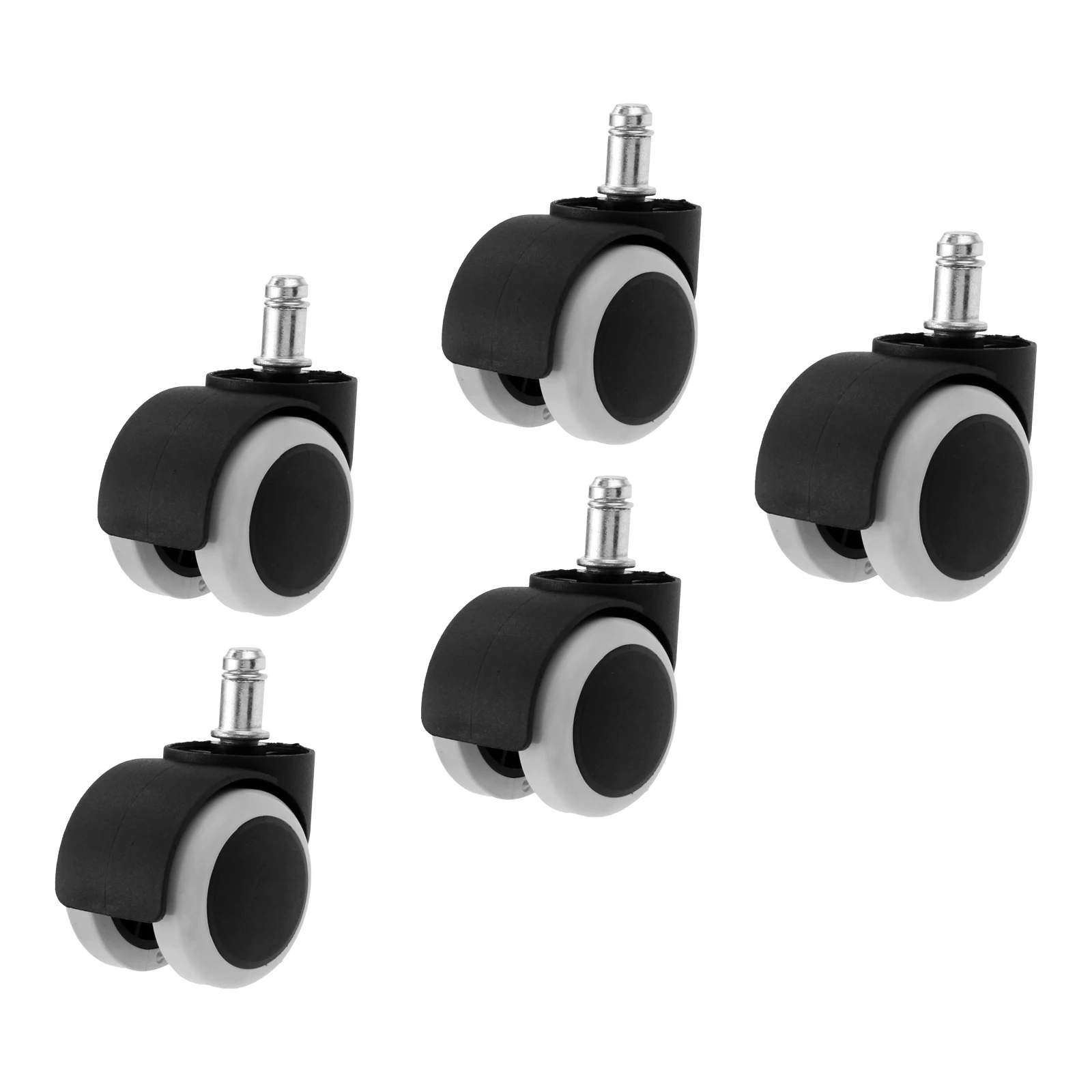 

5 Pcs 2 Inch Universal Mute Caster Nylon Wheel Furniture Office Chair Swivel Rollers 360 Degree for Hardwood Floors and Carpet