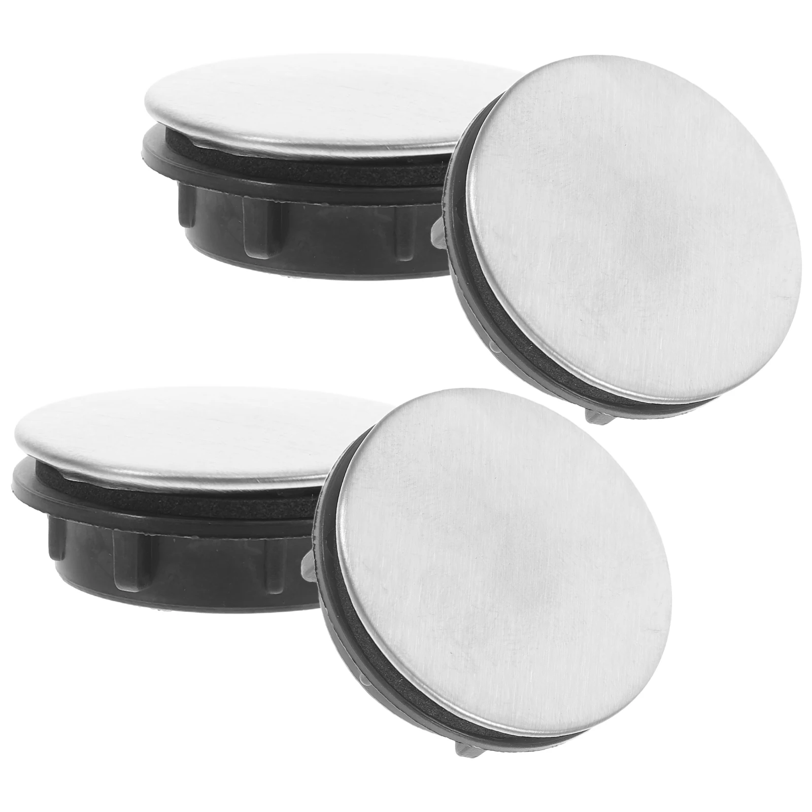 

4pcs Stainless Steel Sink Hole Covers Decorative Kitchen Countertop Caps Block Drain Holes Leak Proof Easy Install for Holes