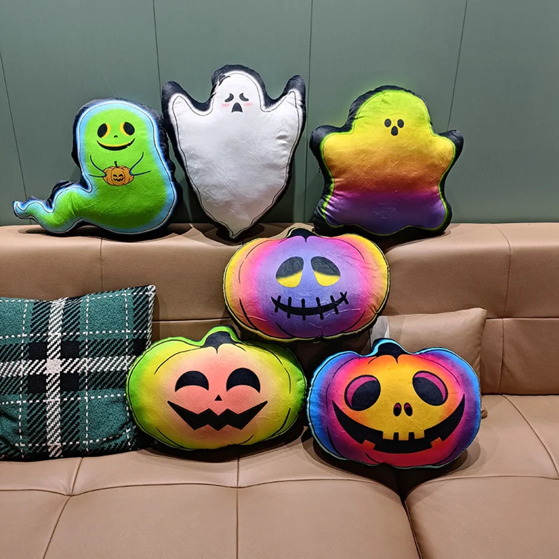 핫 할로윈 파티 플러시 장난감 귀여운 컬러풀 플러시 인형 버섯 호박 유령 무서운 플러시 베개 할로윈 룸 데코 선물