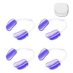 Dentes ajustáveis Moagem Dental Mouth Guard, eliminar o Bruxismo, TMJ e Clear Koheel com Braces Box, 4pcs