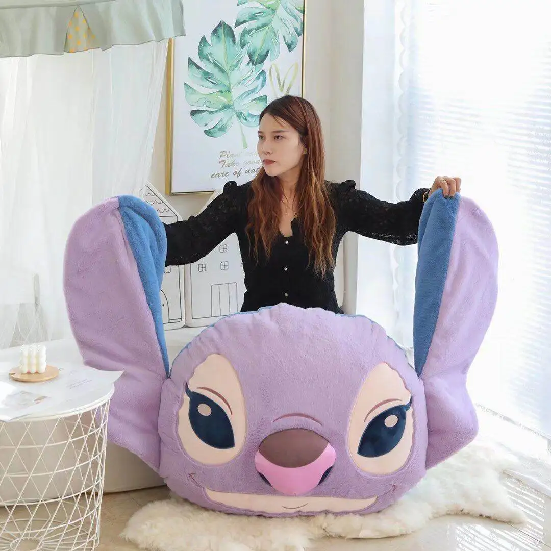 Disney Stitch Kawaii Plush Toy Stuffed Animals Doll Double Sided Cushion Pillow Cartoon Cute Room Decor Anime Peluche Toy Gift