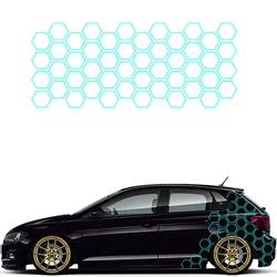 1A Style Sticker Car Honeycomb Open Sticker Car Decor Tuning Car Side Sticker Hexagon Caravan Premium Film (Turquoise)