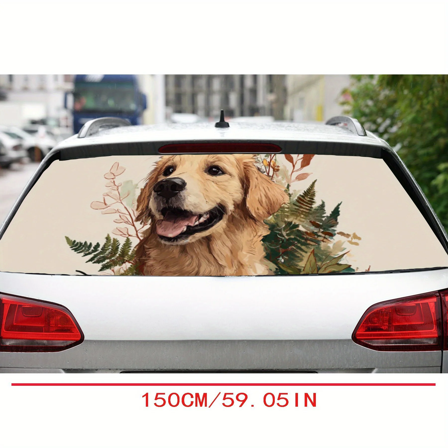 Serene Golden Retriever  Car rear windshield stickers, truck window perspective perforated rear - window vinyl decals. They are