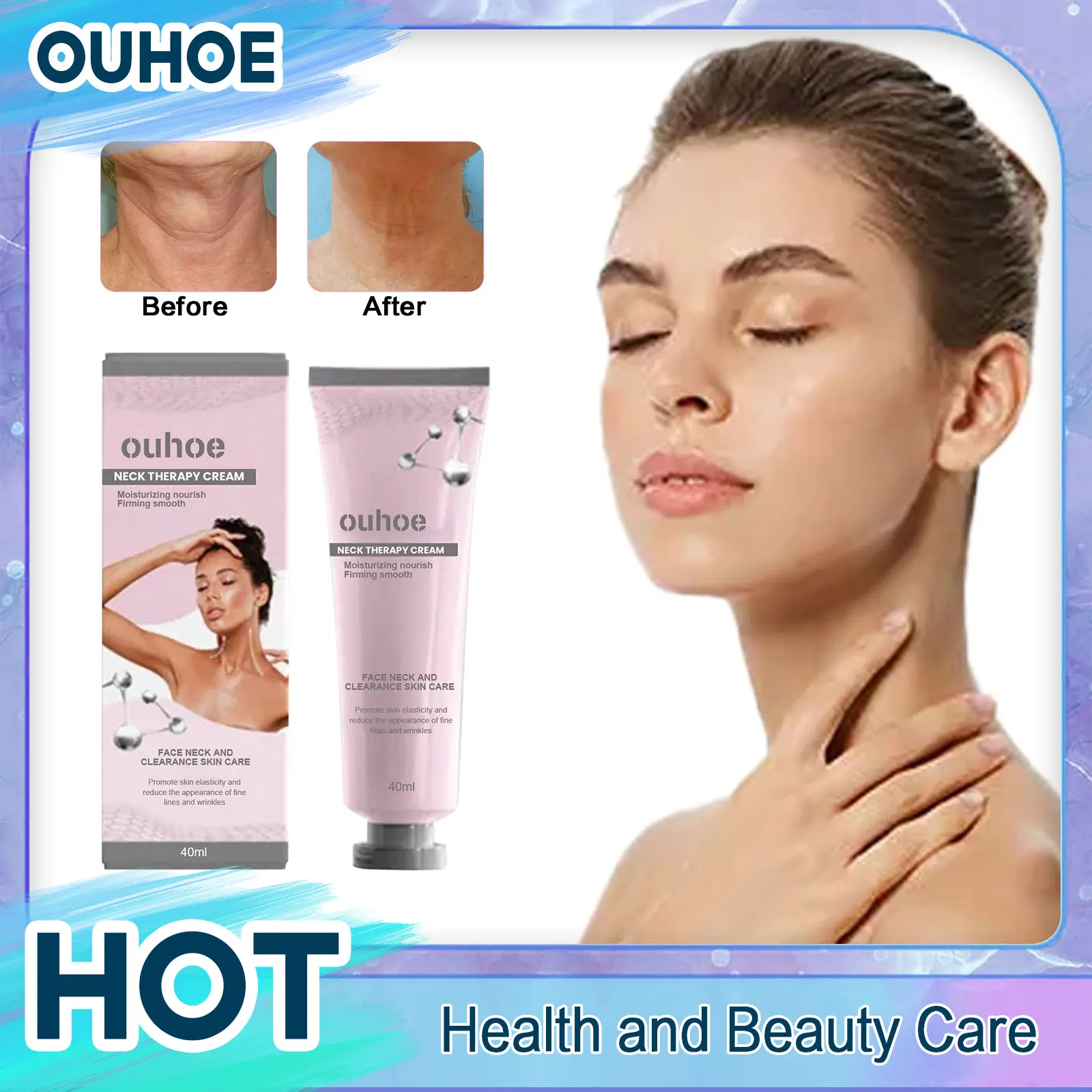 Neck Tightening Cream Shape Beauty Neck Firming Rejuvenation Whitening Anti Aging Moisturizing Smoothing Neck Wrinkle Cream 40ml