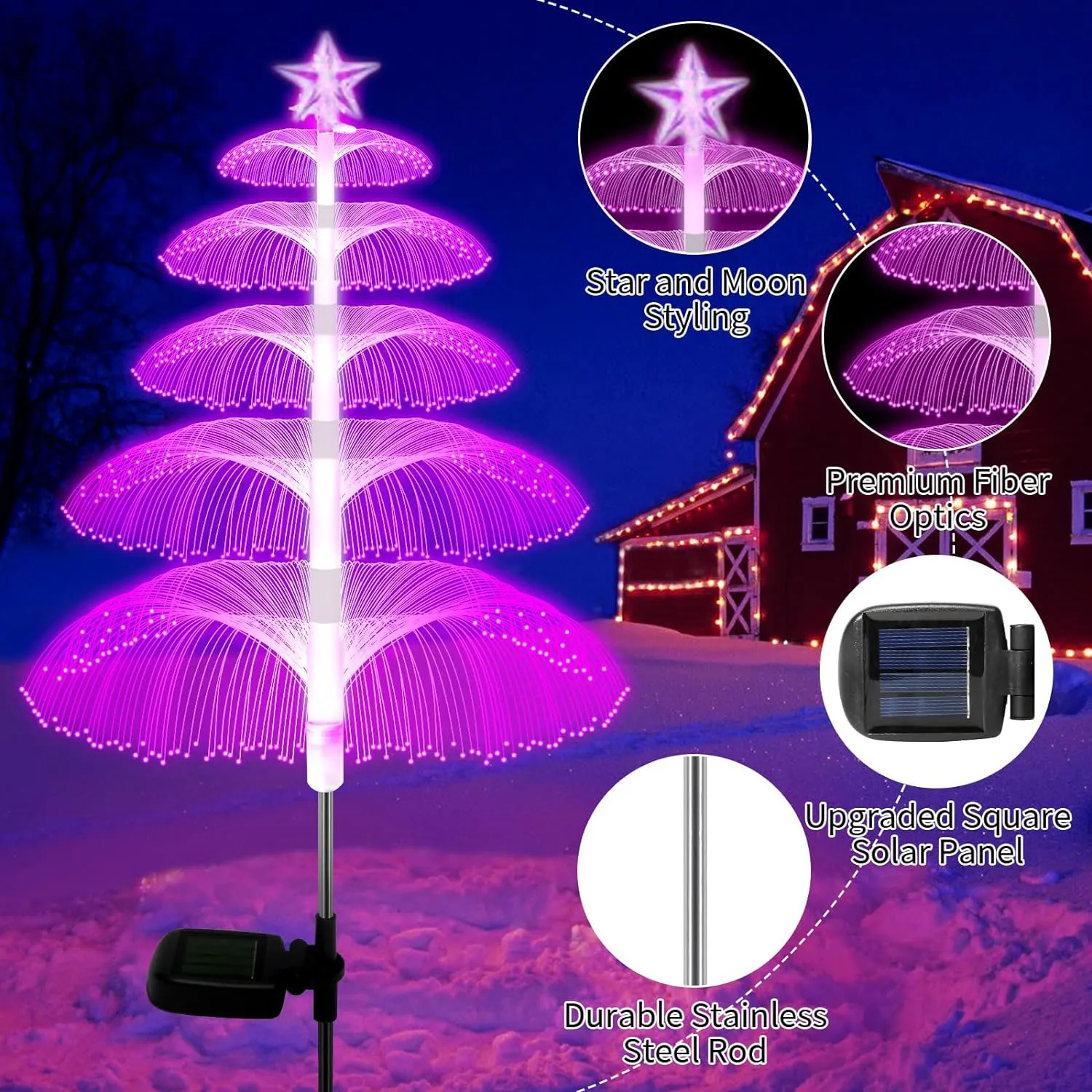 Solar Jellyfish Lamp Landscape Light IP65 Waterproof RGB Color Changing Jellyfish Light Xmas Tree Garden Light for Pathway Lawn