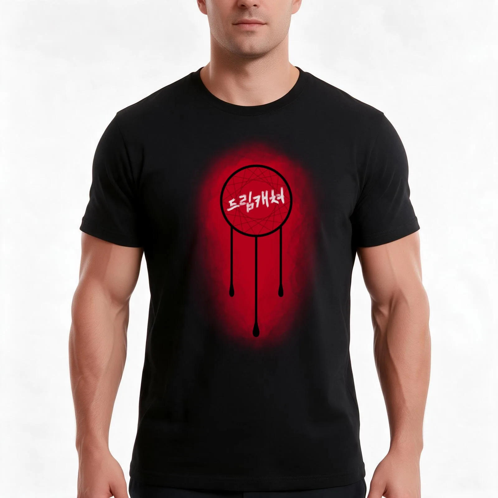 dream catcher T-Shirt, Summer Casual Cotton Tee, Oversized Streetwear Tops, Vintage Graphic Print, Loose Fit Short Sleeve
