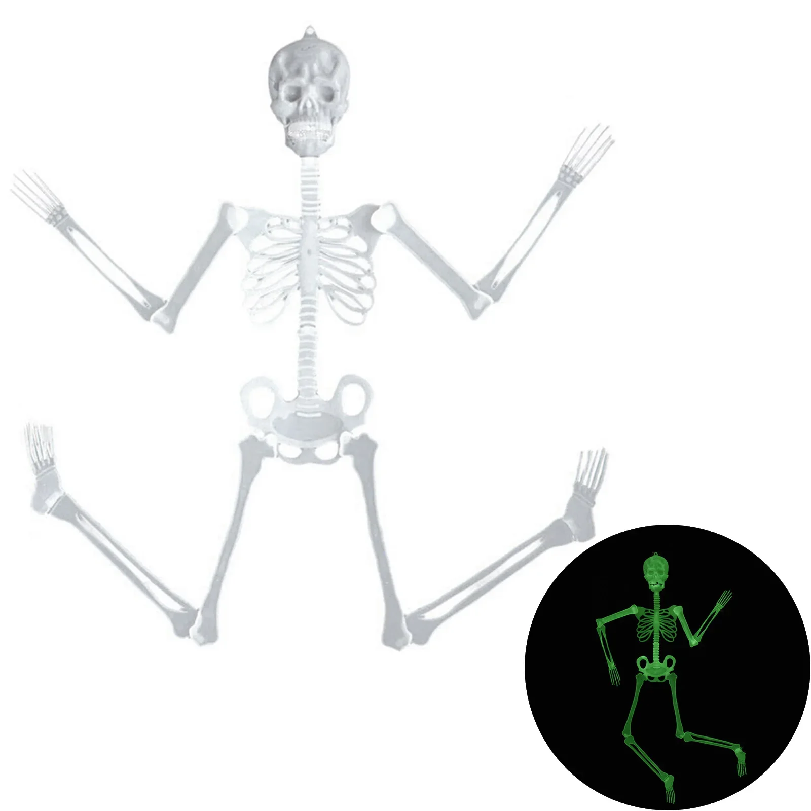 Luminous Skull Skeleton Body Scary Halloween Toy Haunted House Tricky Prop Halloween Party Decoration Props