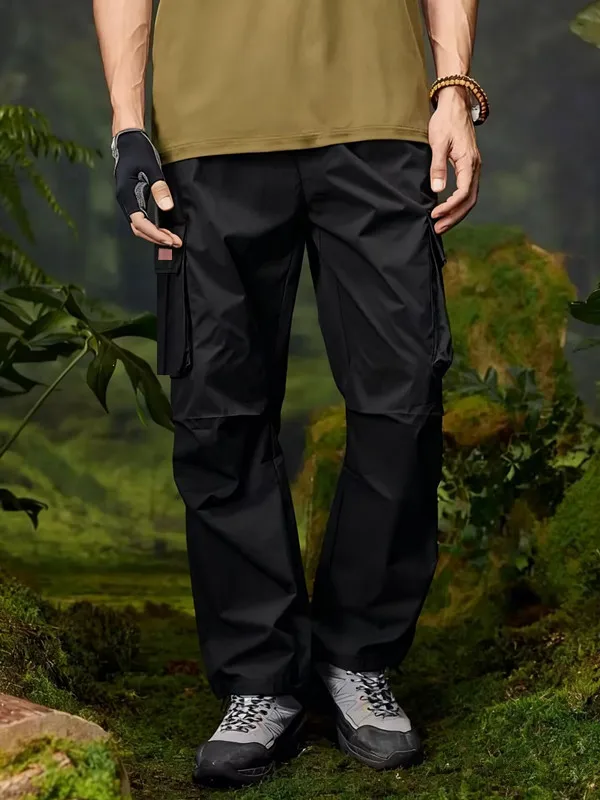 

2026 Amazon Summer New Men's Work Pants European and American Independent Station Drawstring Multi Pocket Casual Pants