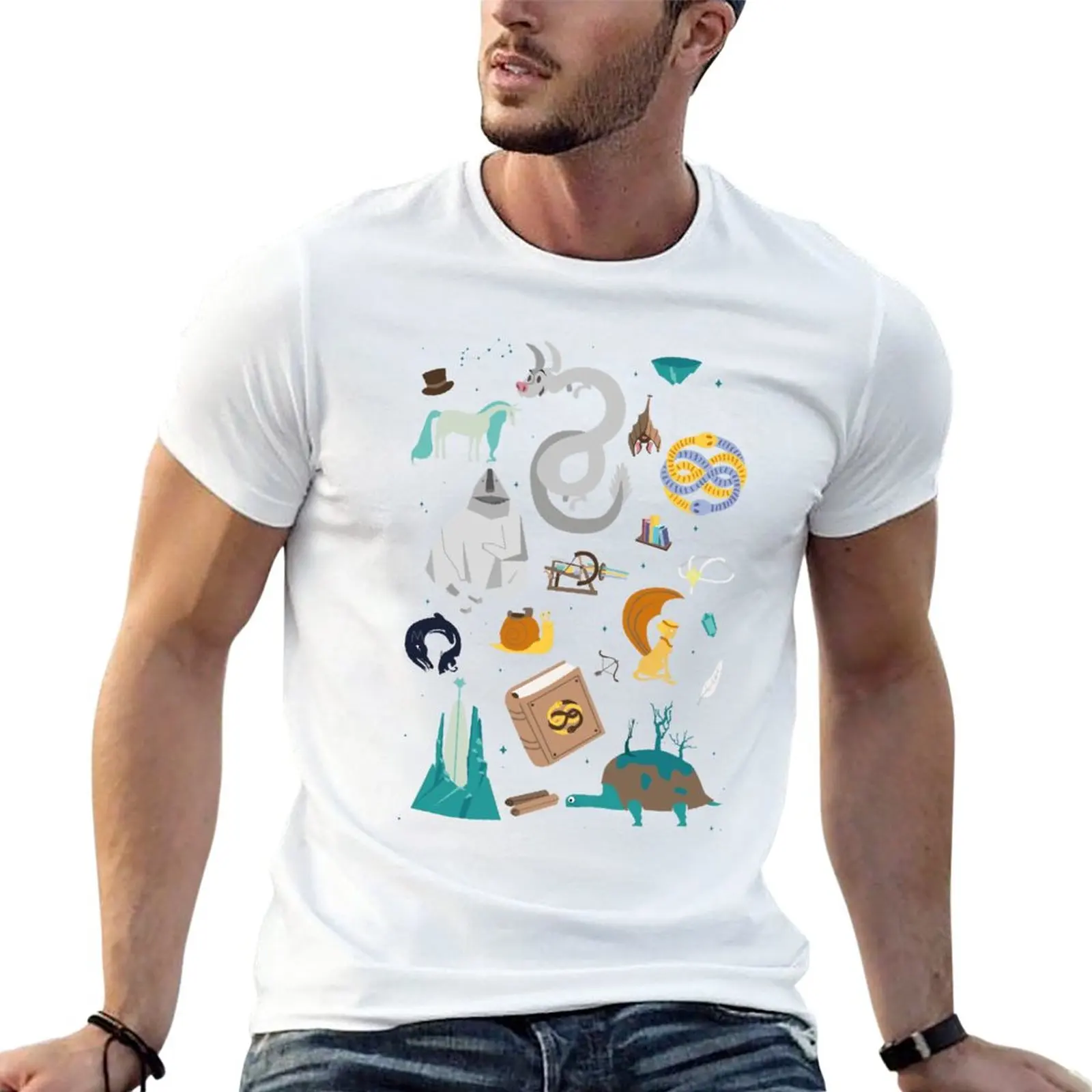New Neverending Story Illustration T-Shirt vintage clothes graphic t shirt graphic t shirts boys t shirts mens white t shirts