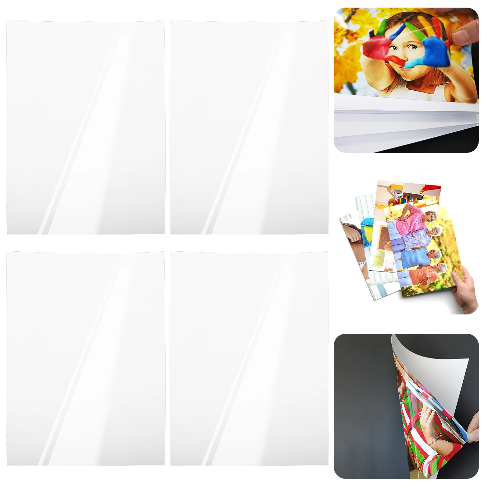 

A4 High Glossy Photo Paper Quick Drying Smudge Resistant Compatible Printers Long Lasting Household Photographic