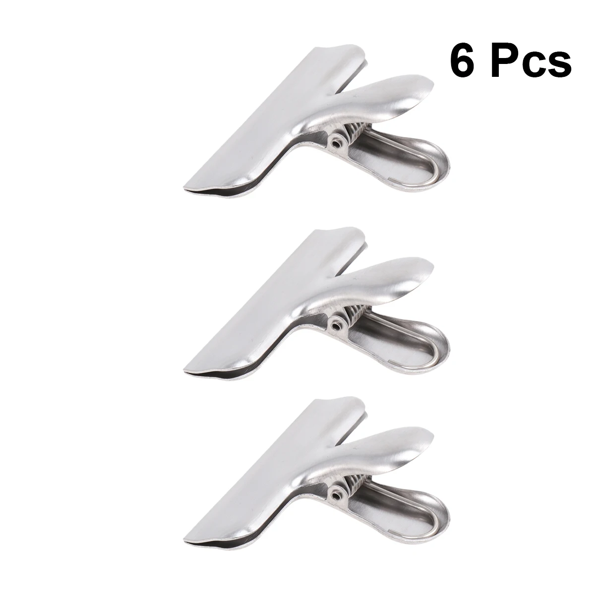 

6Pcs Stainless Steel Bag Sealer Clips Tight Seal Grip Chips Bread Coffee Bags Storage Stainless Steel Bag Clips
