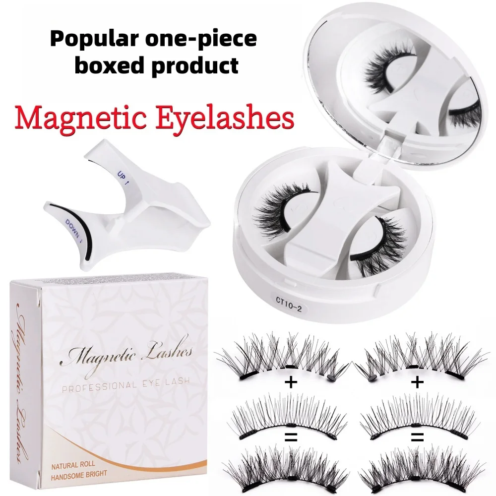 GIOIO Kit ciglia magnetiche 3D Set ciglia finte magnetiche naturali riutilizzabili Ciglia bigodino naturali con pinzette magnetiche