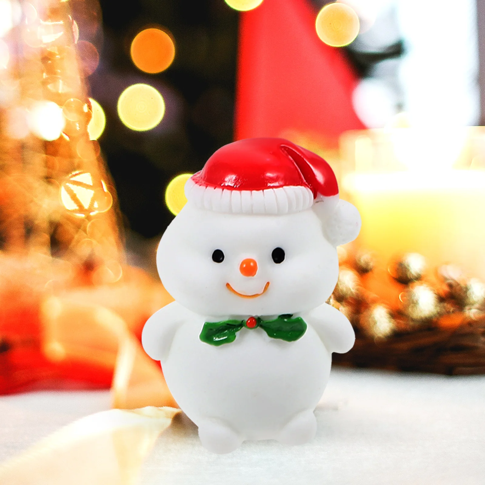 

6 Pcs Snowman Ornaments Miniature Landscape Decor Resin Small Kits Christmas Lights
