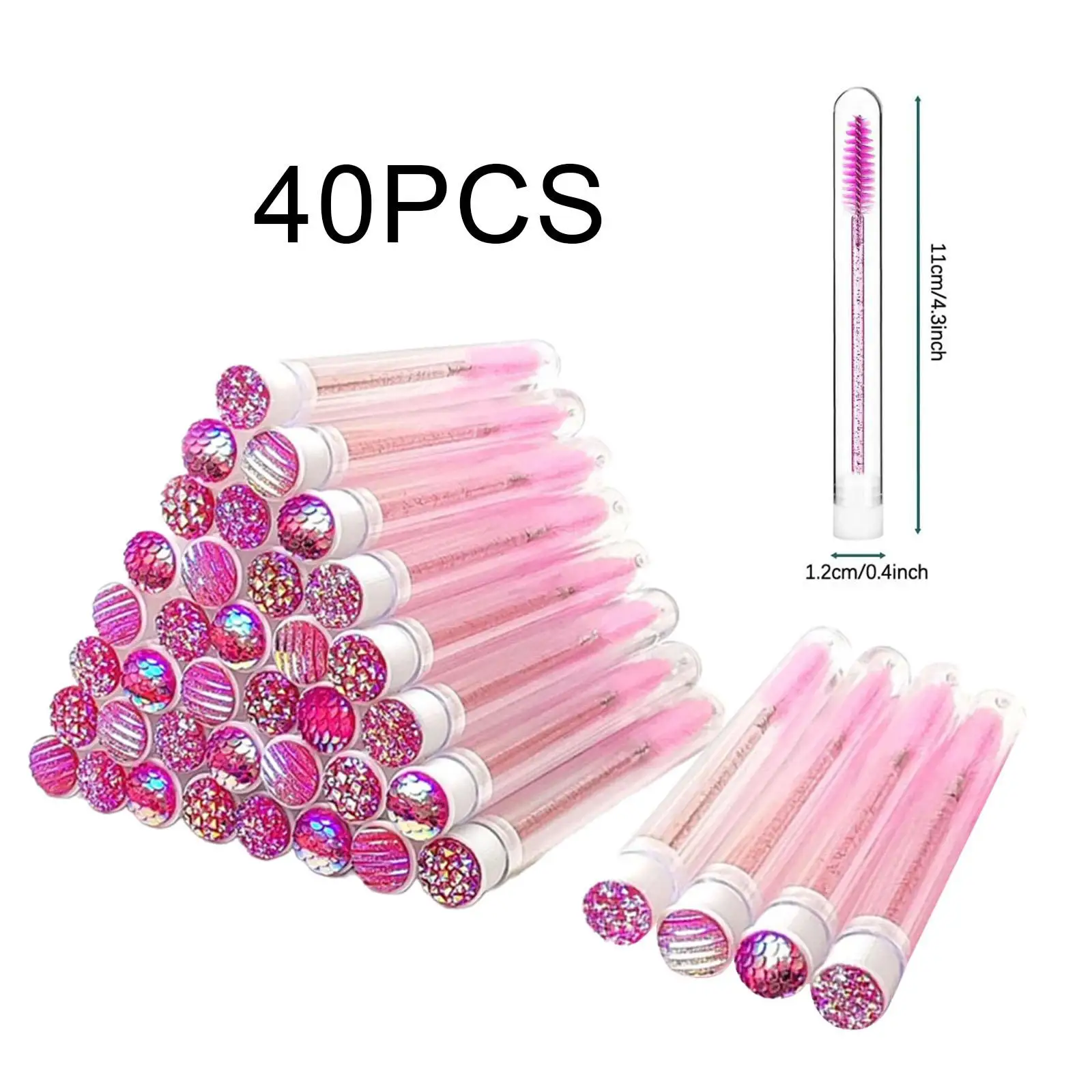 40x Wegwerp Mascara Borstel Geschenken Draagbare Vervangbare Wimper Spoolies Mascara Wand Buis Set Wimper Toverstokken Voor Salon Thuis Volwassenen