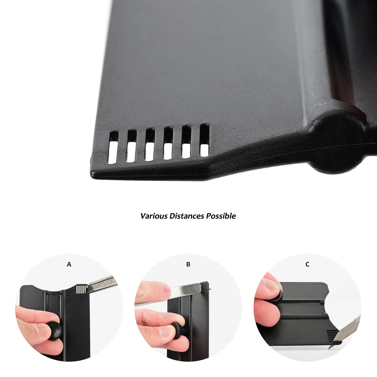 FOSHIO Hard Plastic Scraper with Cutting Guide Slot Black Vinyl Wrap Squeegee Film Application Edge Pressing Cut Tools 2pcs/Lot