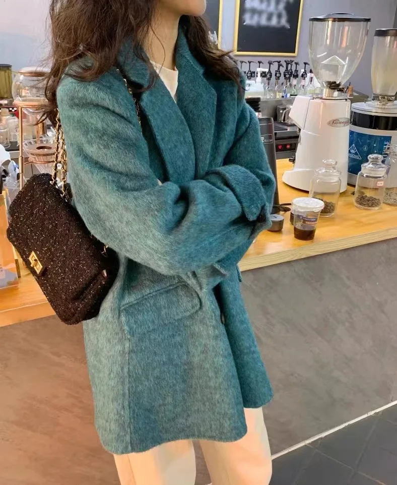 

Mulberry silk double-sided wool coat for women, classic and popular suit style high-end commuting 2024 spring/autumn/winter new